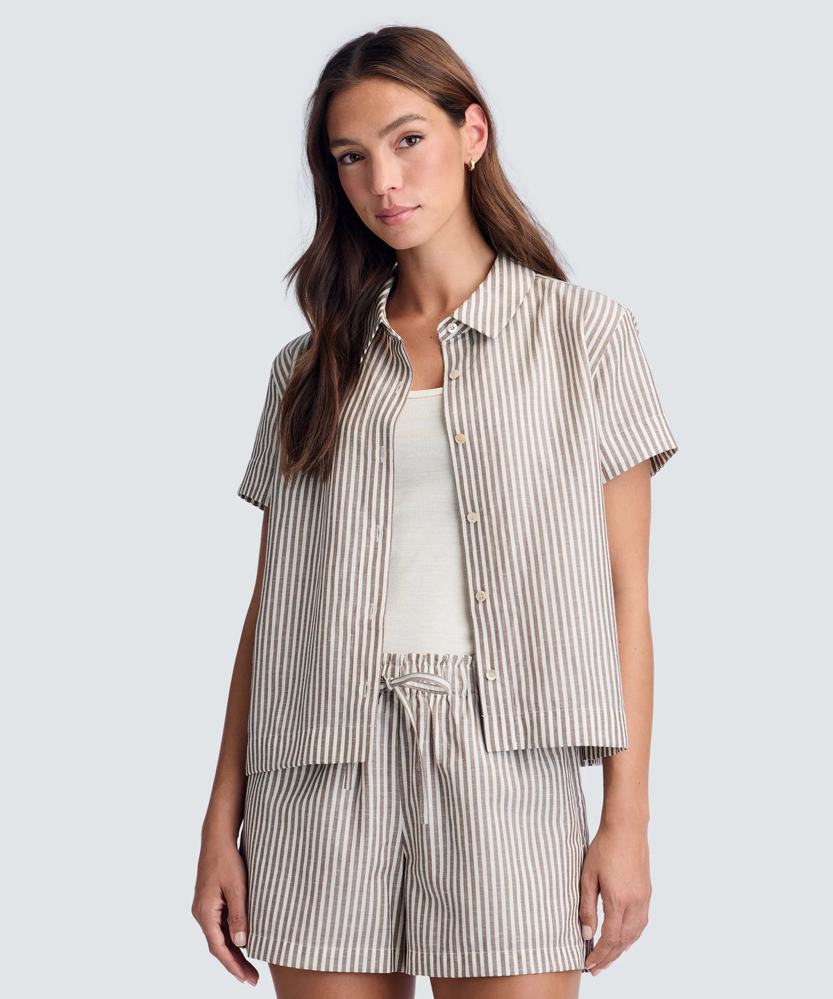 Women's Merino Linen Short Sleeve Shirt